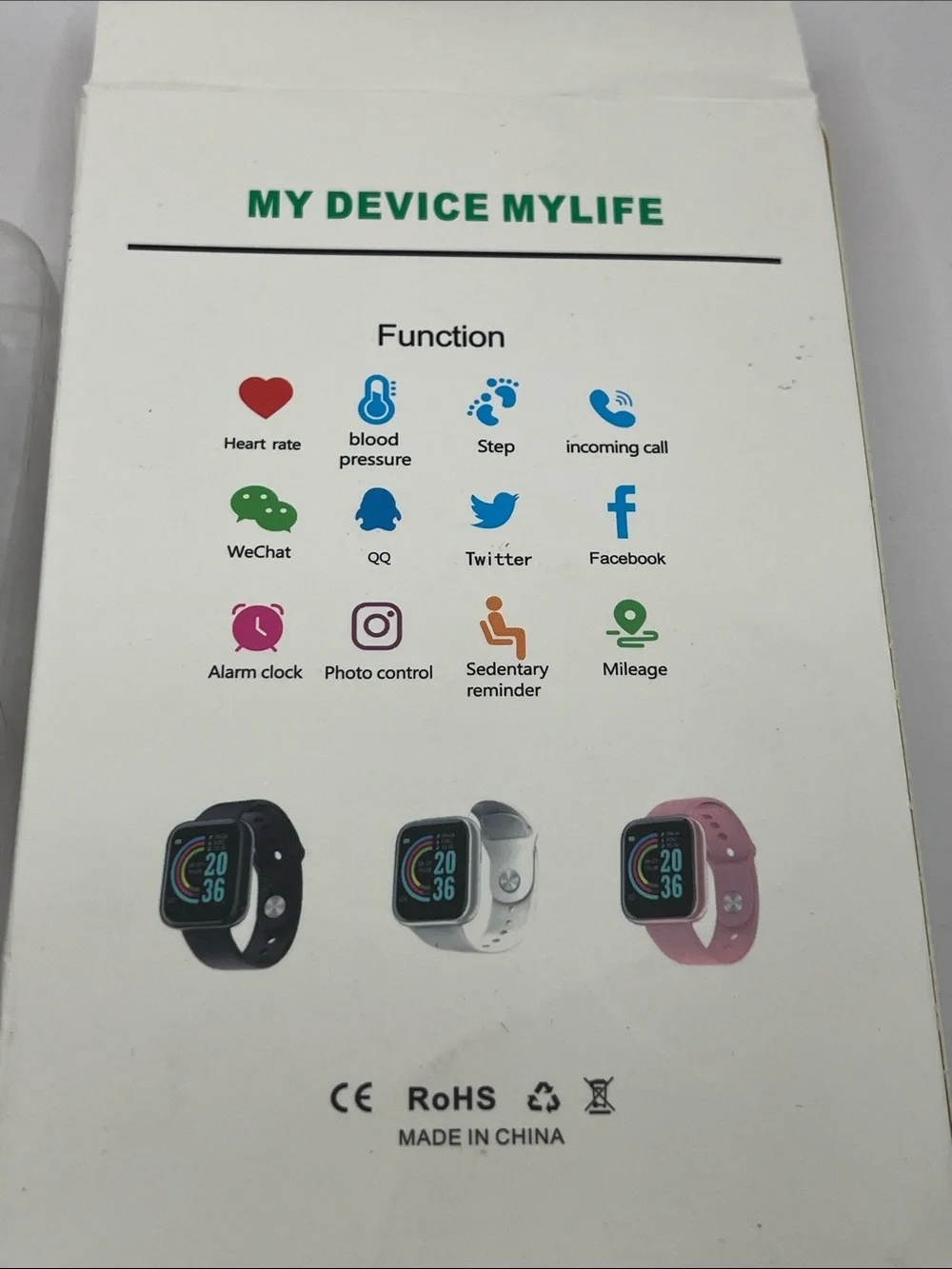 Smart Bracelet Fitness Watch - Black NIB